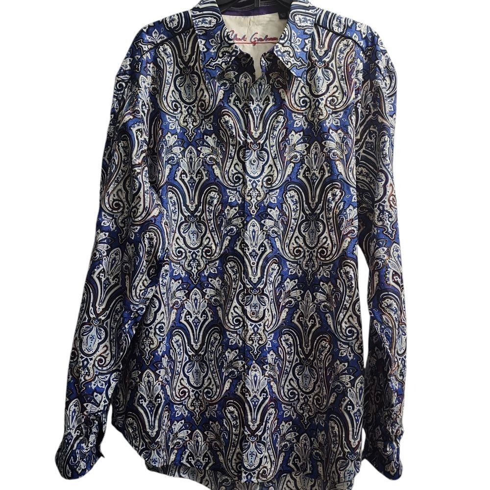 Robert Graham Luxe Paisley Print Button-Down Shirt Men's Designer Fashion XL